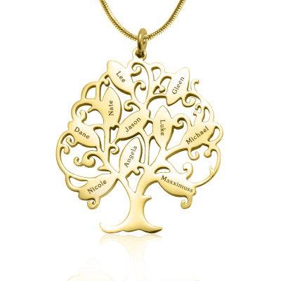 Personalised Tree of My Life Necklace 10 - 18ct Gold Plated - The Name Jewellery™