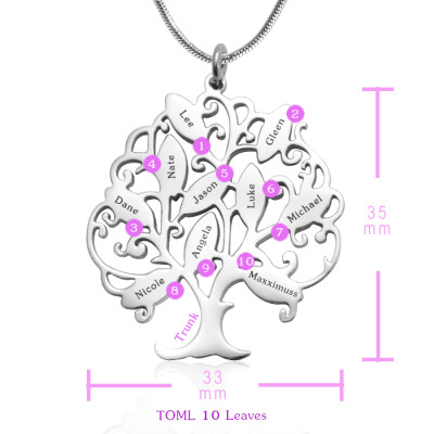 Personalised Tree of My Life Necklace 10 - Sterling Silver - The Name Jewellery™