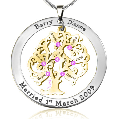 Personalised Tree of My Life Washer 7 - Two Tone - Gold Tree - The Name Jewellery™