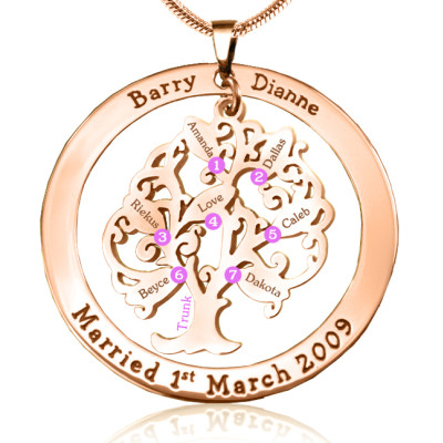 Personalised Tree of My Life Washer 7 - 18ct Rose Gold Plated - The Name Jewellery™
