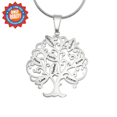 Personalised Tree of My Life Necklace 8 - Sterling Silver - The Name Jewellery™