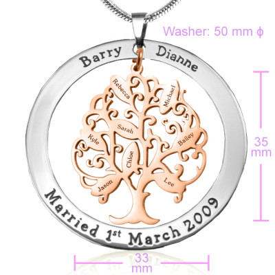 Personalised Tree of My Life Washer 8 - Two Tone - Rose Gold Tree - The Name Jewellery™