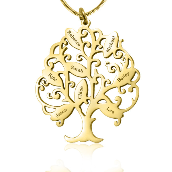 Personalised Tree of My Life Necklace 8 - 18ct Gold Plated - The Name Jewellery™