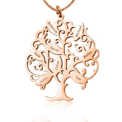 Personalised Tree of My Life Necklace 8 - 18ct Rose Gold Plated - The Name Jewellery™