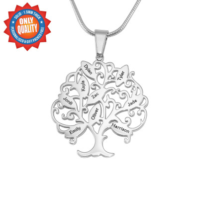 Personalised Tree of My Life Necklace 9 - Sterling Silver - The Name Jewellery™