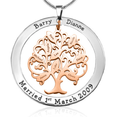 Personalised Tree of My Life Washer 9 - Two Tone - Rose Gold Tree - The Name Jewellery™