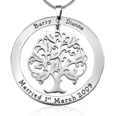 Personalised Tree of My Life Washer 9 - Sterling Silver - The Name Jewellery™