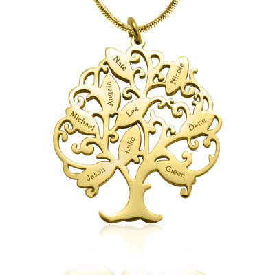 Personalised Tree of My Life Necklace 9 - 18ct Gold Plated - The Name Jewellery™