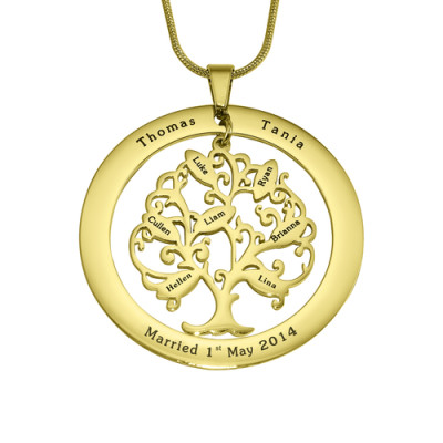 Personalised Tree of My Life Washer 7 - 18ct Gold Plated - The Name Jewellery™
