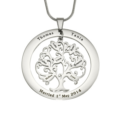 Personalised Tree of My Life Washer 7 - Sterling Silver - The Name Jewellery™