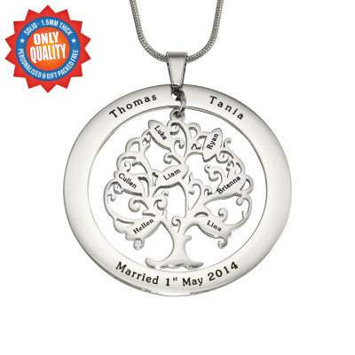 Personalised Tree of My Life Washer 8 - Sterling Silver - The Name Jewellery™