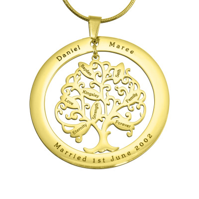 Personalised Tree of My Life Washer 8 - 18ct Gold Plated - The Name Jewellery™