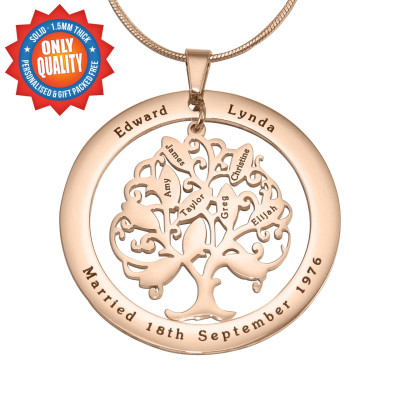 Personalised Tree of My Life Washer 10 - 18ct Rose Gold Plated - The Name Jewellery™