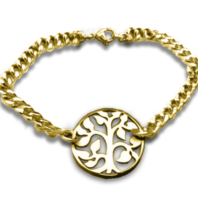 Personalised Tree Bracelet - 18ct Gold Plated - The Name Jewellery™