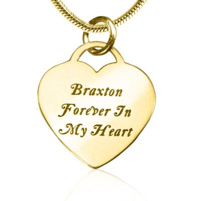 Personalised Forever in My Heart Necklace - 18ct Gold Plated - The Name Jewellery™