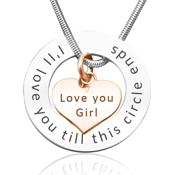 Personalised Circle My Heart Necklace - Two Tone HEART in Rose Gold - The Name Jewellery™