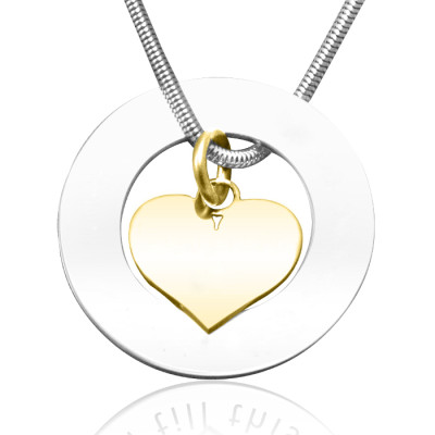 Personalised Circle My Heart Necklace - Two Tone HEART in Gold - The Name Jewellery™