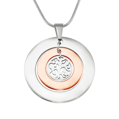 Personalised Circles of Love Necklace Tree - TWO TONE - Rose Gold  Silver - The Name Jewellery™