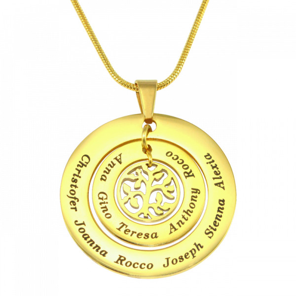 Personalised Circles of Love Necklace Tree - 18ct Gold Plated - The Name Jewellery™