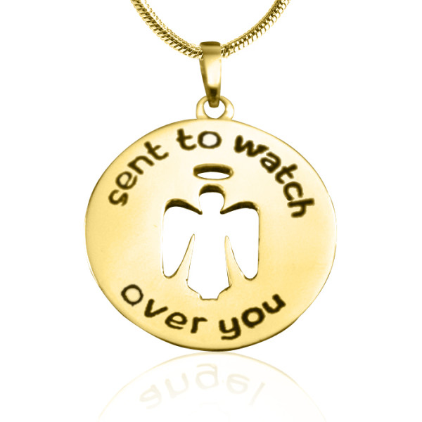 Personalised Guardian Angel Necklace 2 - 18ct Gold Plated - The Name Jewellery™