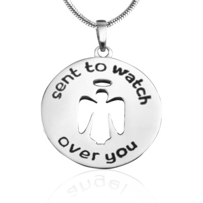Personalised Guardian Angel Necklace 2 - Sterling Silver - The Name Jewellery™
