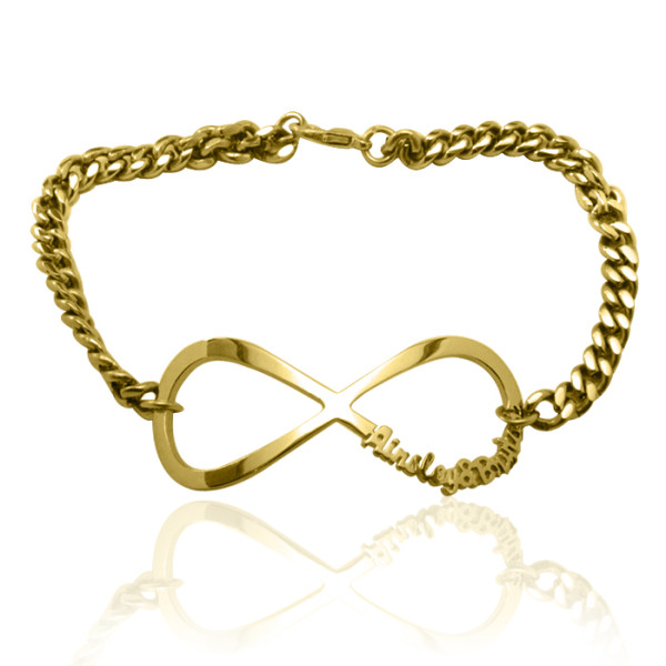 Personalised Infinity Name Bracelet/Anklet - 18ct Gold Plated - The Name Jewellery™