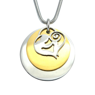 Personalised Mother's Disc Double Necklace - Two Tone - Gold  Silver - The Name Jewellery™