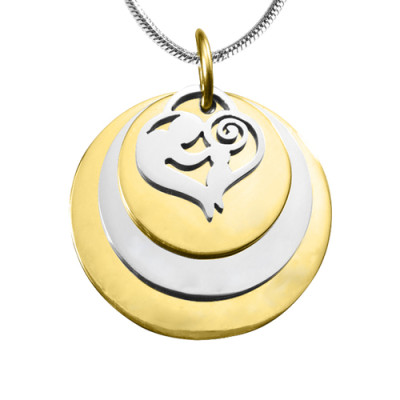Personalised Mother's Disc Triple Necklace - TWO TONE - Gold  Silver - The Name Jewellery™