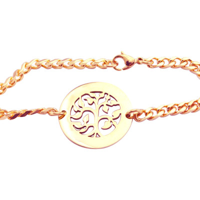 Personalised My Tree Bracelet - 18ct Rose Gold Plated - The Name Jewellery™