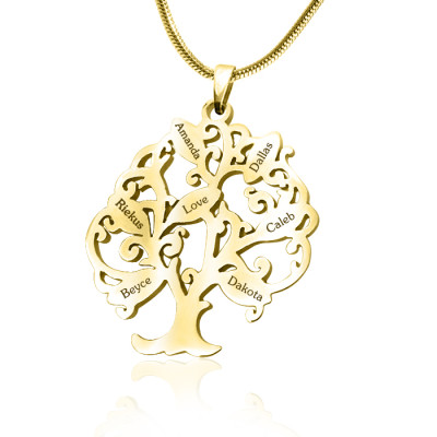 Personalised Tree of My Life Necklace 7 - 18ct Gold Plated - The Name Jewellery™