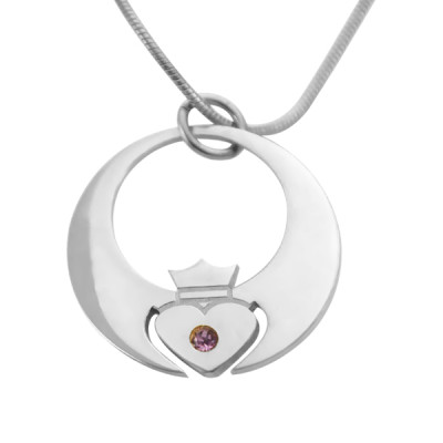 Personalised Queen of My Heart Necklace - Sterling Silver - The Name Jewellery™