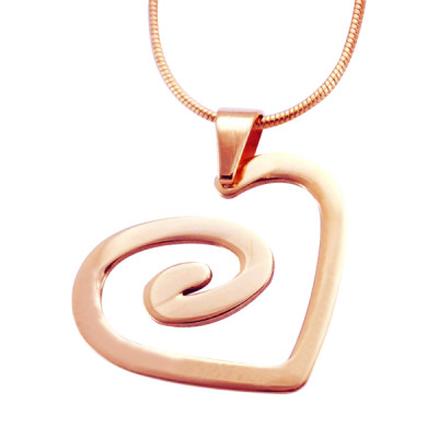 Personalised Swirls of My Heart Necklace - 18ct Rose Gold Plated - The Name Jewellery™