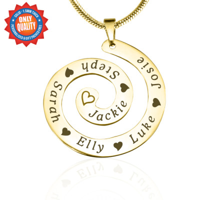 Personalised Swirls of Time Necklace - 18ct Gold Plated - The Name Jewellery™