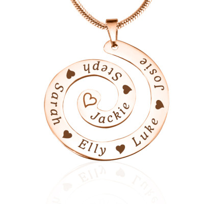 Personalised Swirls of Time Necklace - 18ct Rose Gold Plated - The Name Jewellery™