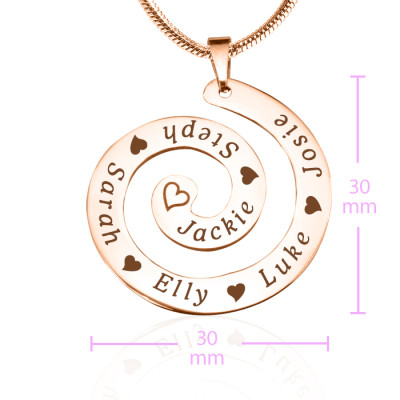 Personalised Swirls of Time Necklace - 18ct Rose Gold Plated - The Name Jewellery™