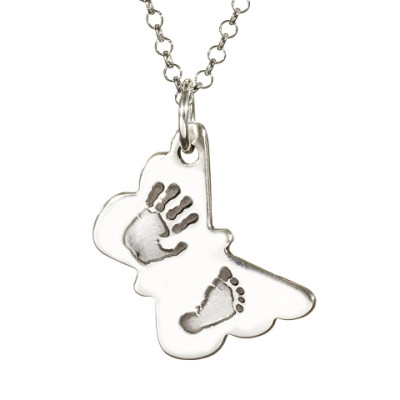 Butterfly Hand Foot Print Necklace - The Name Jewellery™