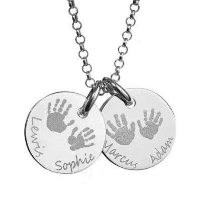 Large Engraved Handprint Necklace For Children - The Name Jewellery™