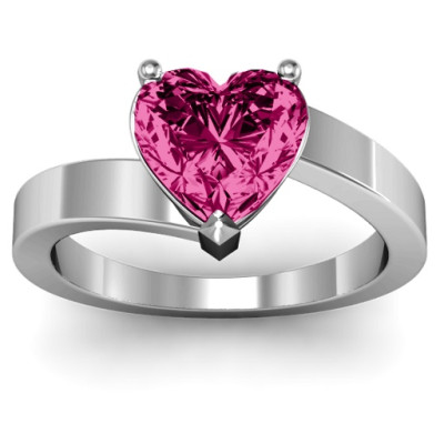 Passion  Large Heart Solitaire Ring - The Name Jewellery™