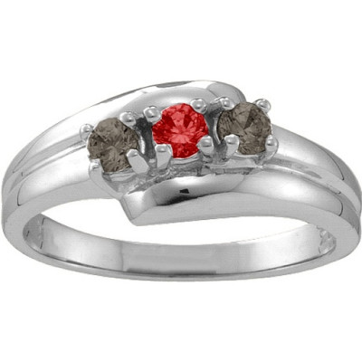 Reverie  Angled 2-6 Stones Ring - The Name Jewellery™
