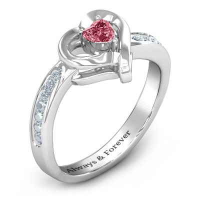 18ct White Gold Falling For You Accented Heart Ring - The Name Jewellery™