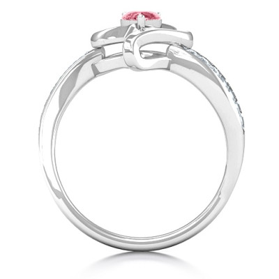 18ct White Gold Falling For You Accented Heart Ring - The Name Jewellery™