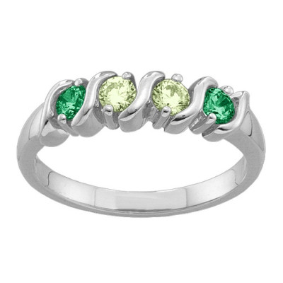 2-6 Gemstones S-Curve Ring - The Name Jewellery™