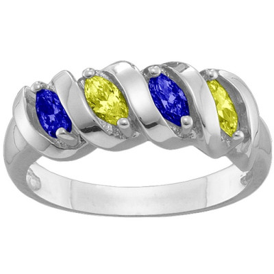 2-6 Marquise Spiral Ring - The Name Jewellery™
