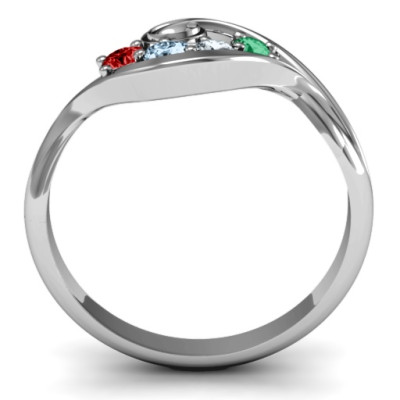 3 - 8 Stone Swirl Ring - The Name Jewellery™