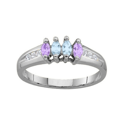3-6 Marquise Ring With Channel Set Accents - The Name Jewellery™