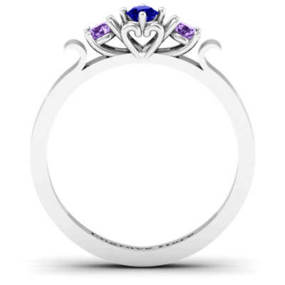 3-Stone Ring with Heart Gallery - The Name Jewellery™