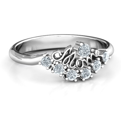 4 - 9 Stone Mom's Glimmering Love Ring - The Name Jewellery™