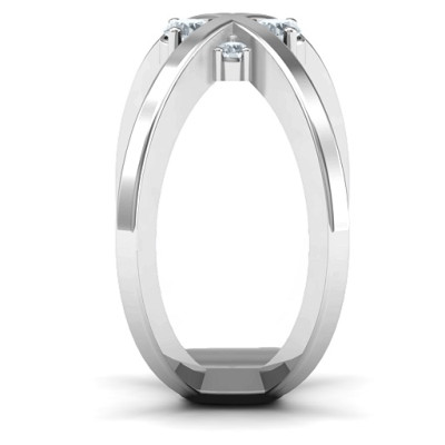 4 Stone Crossover Ring - The Name Jewellery™
