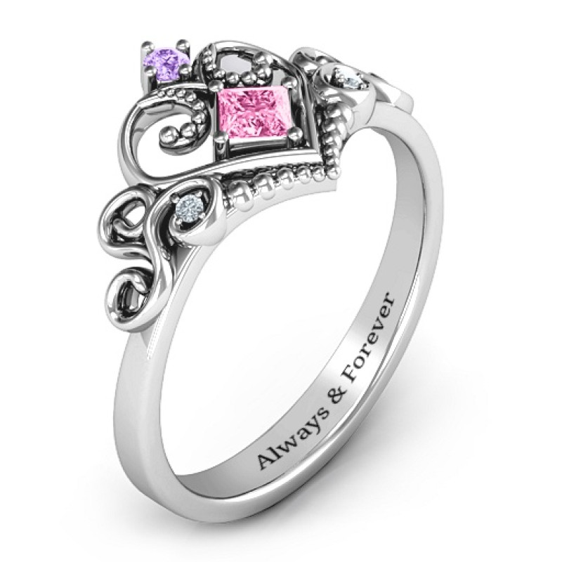Gold CZ Quinceañera Princess Anillo De Corona Heart Crown Ring | Factory  Direct Jewelry