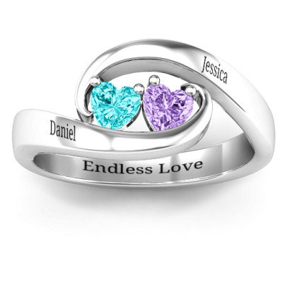 Pair of Hearts Ring - The Name Jewellery™